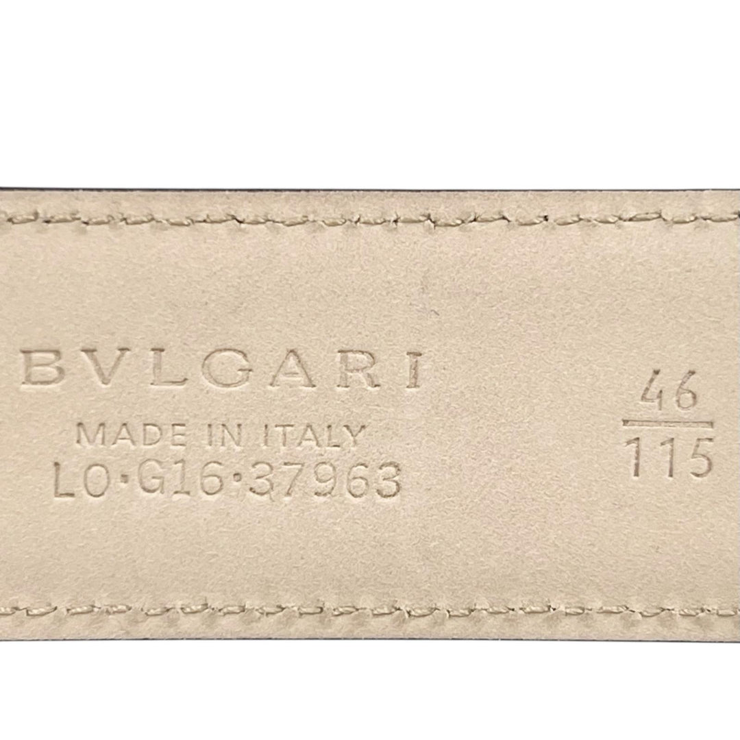 Great BVLGARI belt Assioma belt Pin buckle black leather mens 37963