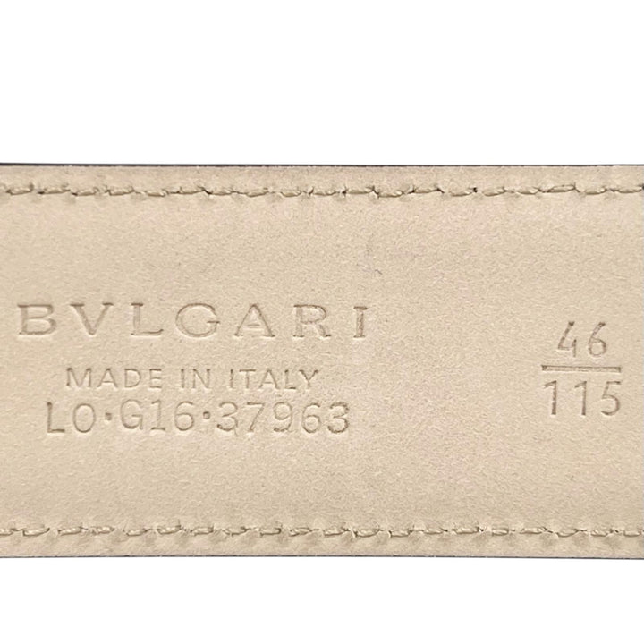 Great BVLGARI belt Assioma belt Pin buckle black leather mens 37963