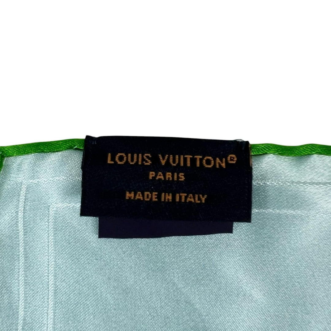 Excellent LOUIS VUITTON scarf Bandana LV City Stamp multicolor silk Women M96939