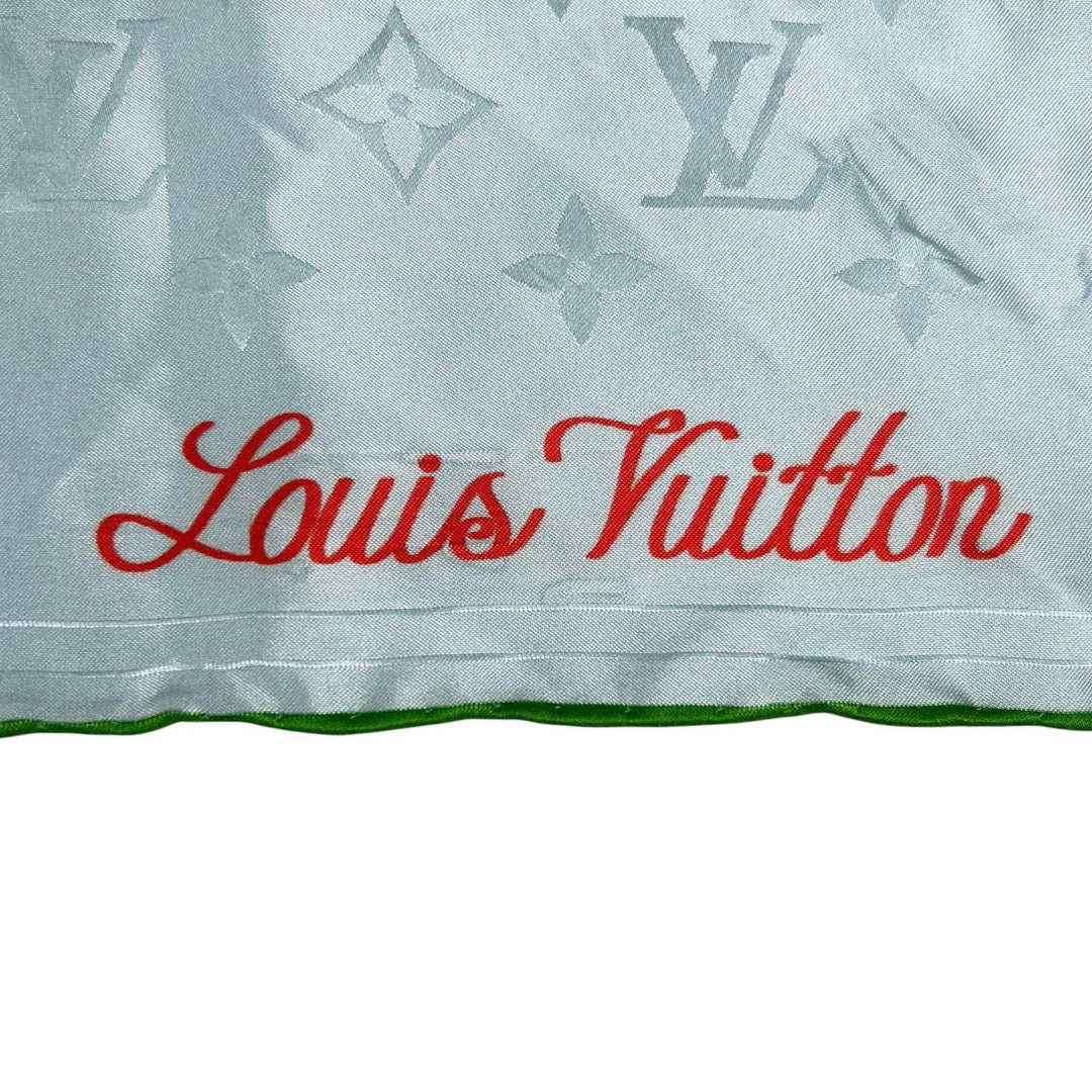 Excellent LOUIS VUITTON scarf Bandana LV City Stamp multicolor silk Women M96939