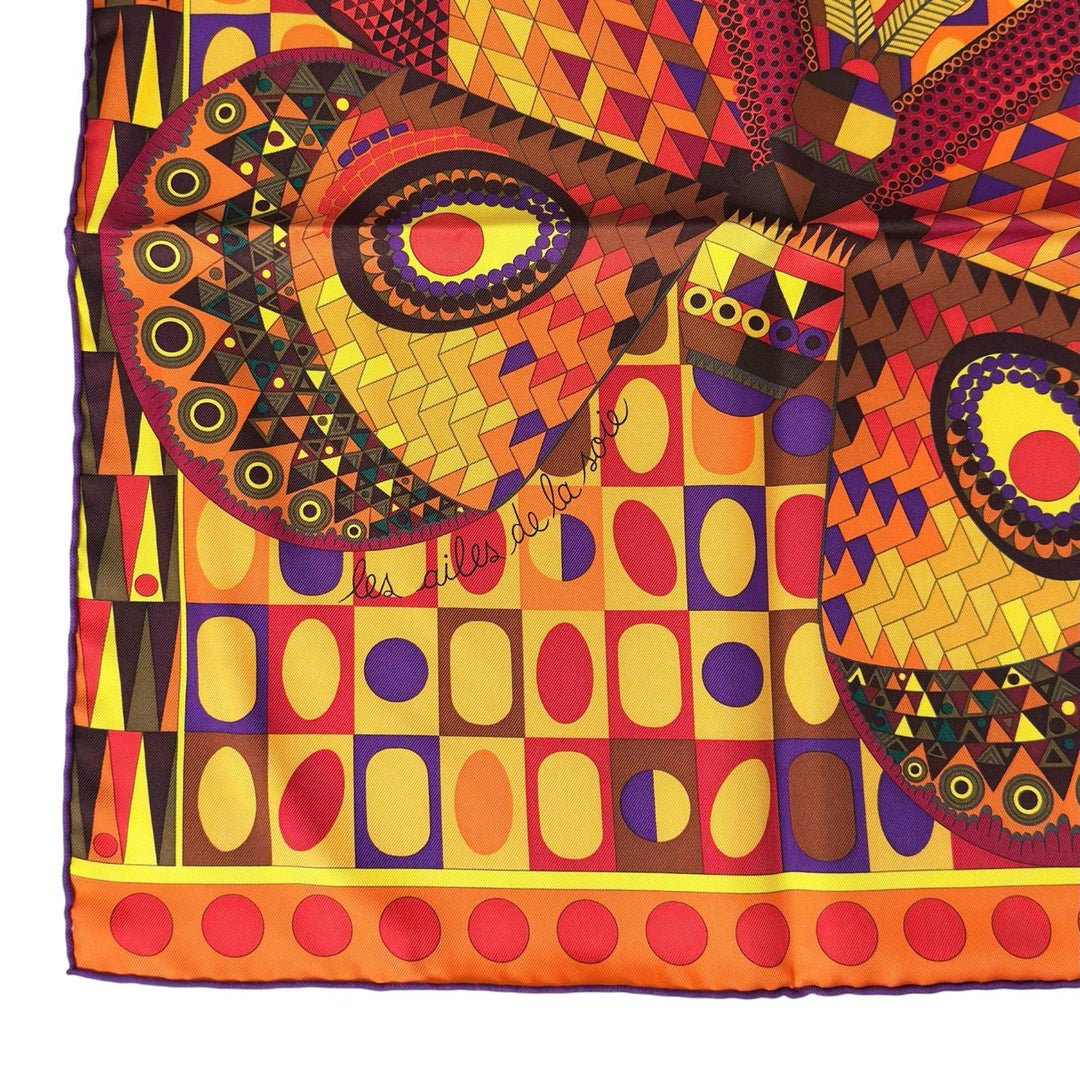 Excellent HERMES scarf Carré 90 Silk Wings (LES AILES DE LA SOIE) multicolor