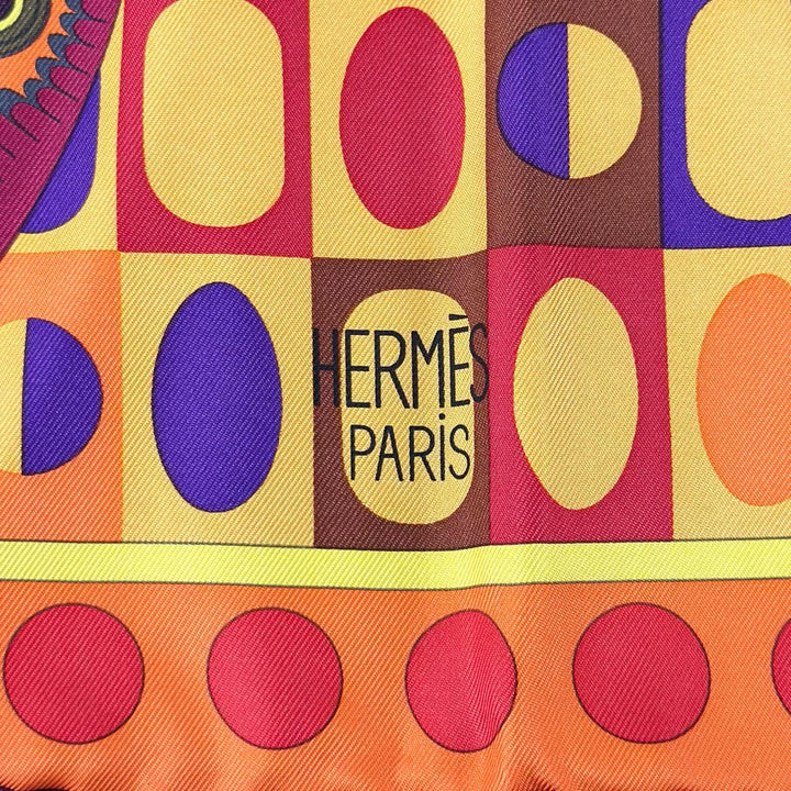 Excellent HERMES scarf Carré 90 Silk Wings (LES AILES DE LA SOIE) multicolor