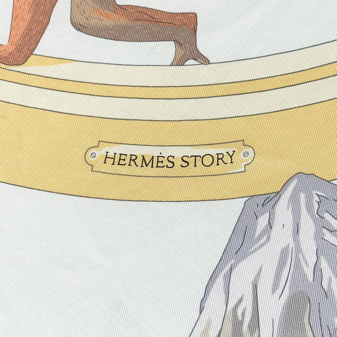Great HERMES scarf Carré 90 Hermès Story OUISTITI Animal multicolor silk Women