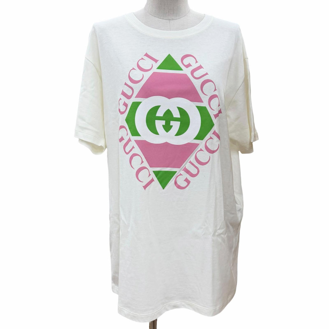 Excellent GUCCI Short sleeve T-shirt white cotton mens S 717422