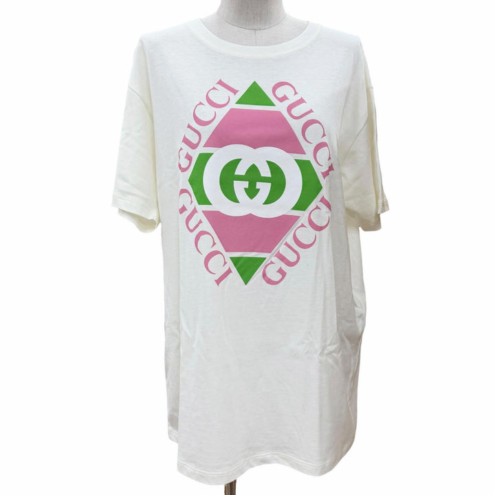 Excellent GUCCI Short sleeve T-shirt white cotton mens S 717422