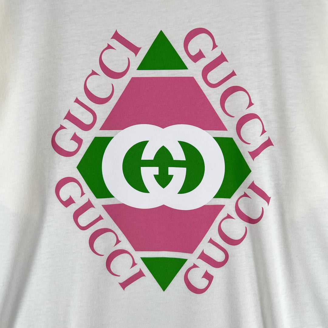 Excellent GUCCI Short sleeve T-shirt white cotton mens S 717422