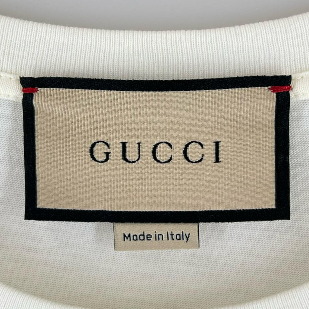 Excellent GUCCI Short sleeve T-shirt white cotton mens S 717422