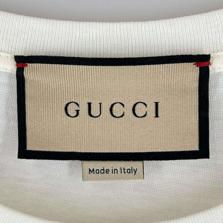 Excellent GUCCI Short sleeve T-shirt white cotton mens S 717422