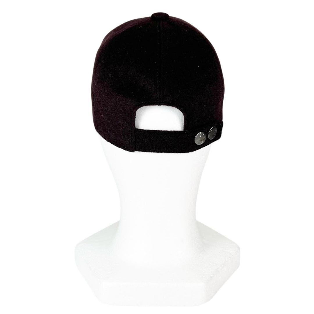 Pristine HERMES cap H embroidery serie button Dark brown cashmere mens 57