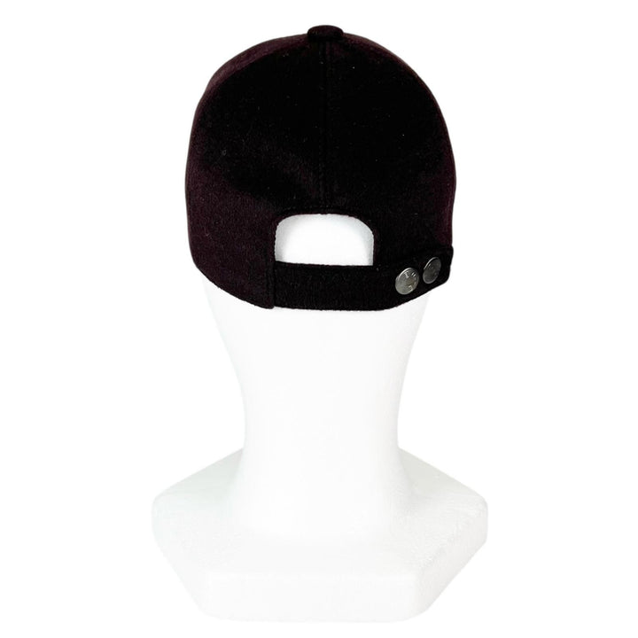 Pristine HERMES cap H embroidery serie button Dark brown cashmere mens 57