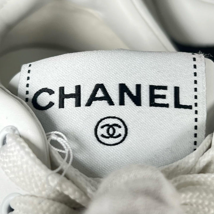 Excellent CHANEL sneakers COCO Mark white Women 35 G39978