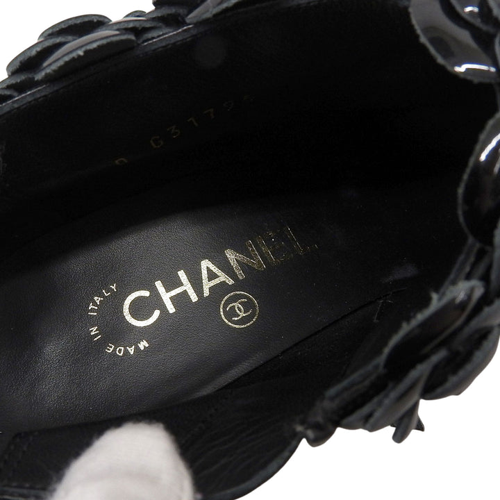Great CHANEL Ankle boots black leather Women 38.5 G31795