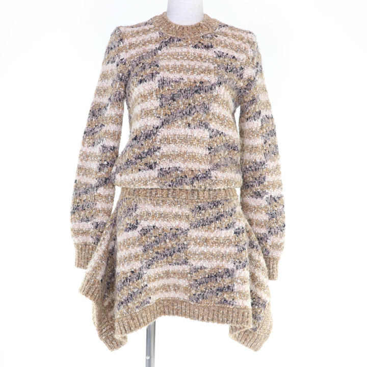 Great CHANEL one piece Wool and Alpaca Blend COCO Mark Tweed Knit 34 P60141