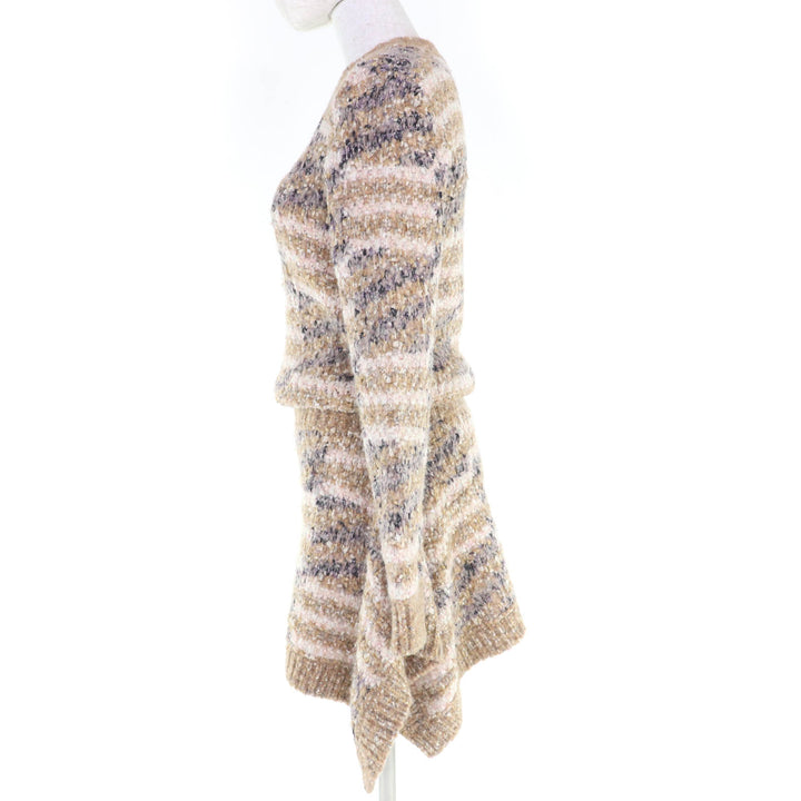 Great CHANEL one piece Wool and Alpaca Blend COCO Mark Tweed Knit 34 P60141