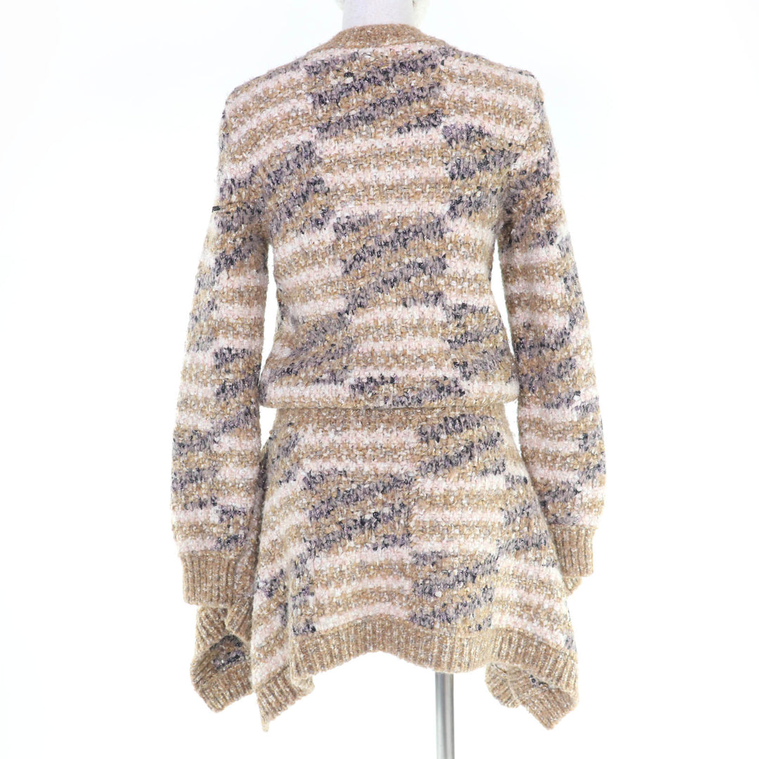 Great CHANEL one piece Wool and Alpaca Blend COCO Mark Tweed Knit 34 P60141