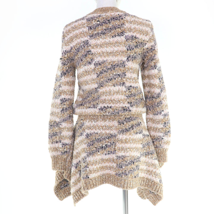 Great CHANEL one piece Wool and Alpaca Blend COCO Mark Tweed Knit 34 P60141