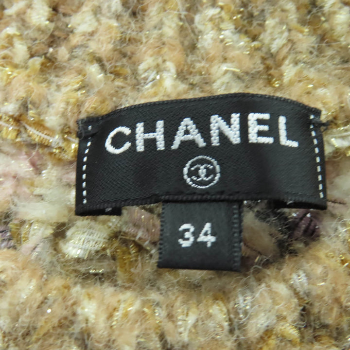 Great CHANEL one piece Wool and Alpaca Blend COCO Mark Tweed Knit 34 P60141