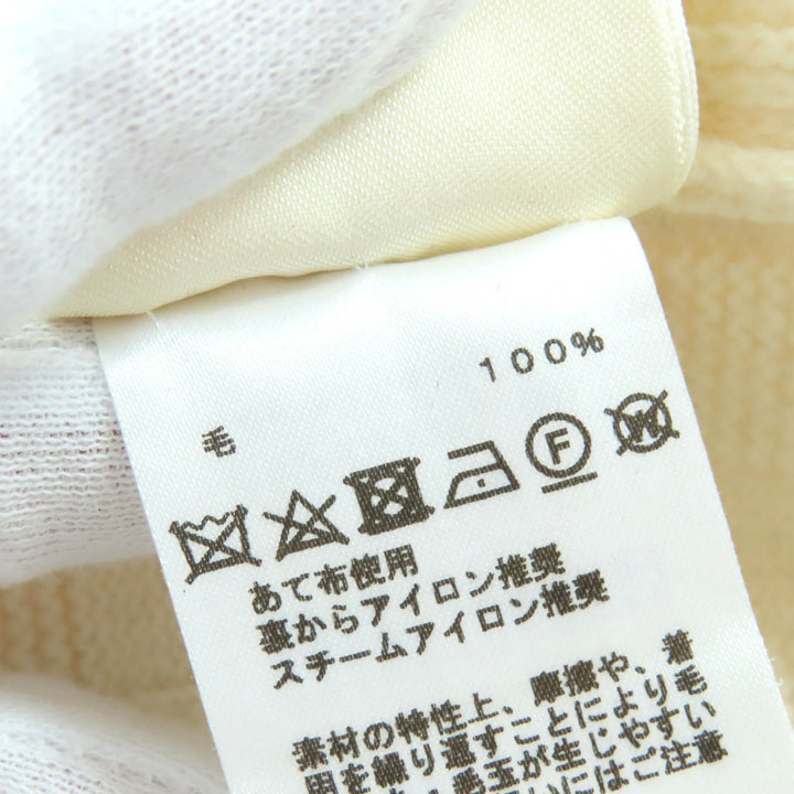 Excellent HERMES one piece H-pattern knit crew neck long sleeve Ivory wool 36