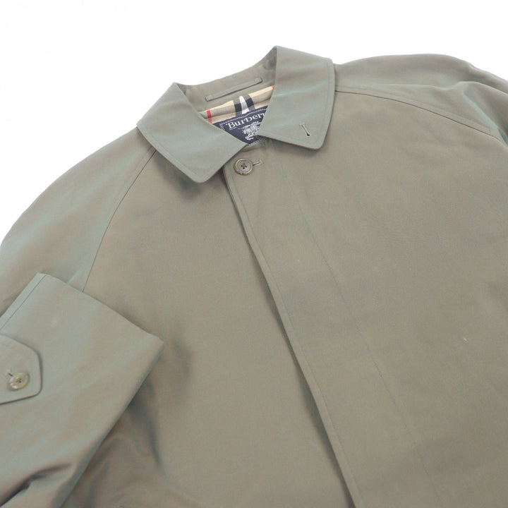Excellent Burberrys coat Nova check pattern on the back iridescent cotton mens