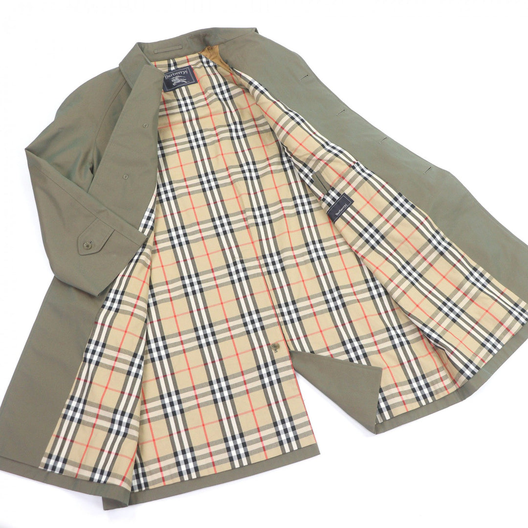 Excellent Burberrys coat Nova check pattern on the back iridescent cotton mens