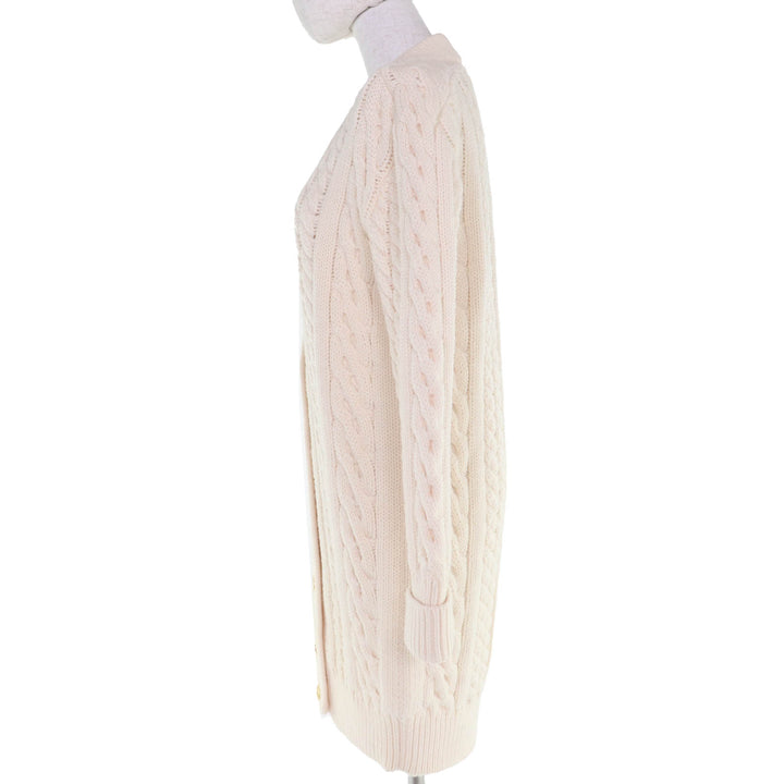 Great CHANEL cardigan COCO Mark Button Gold Button Long Sleeve Knit Ivory Women