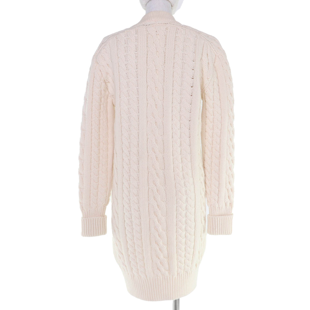 Great CHANEL cardigan COCO Mark Button Gold Button Long Sleeve Knit Ivory Women