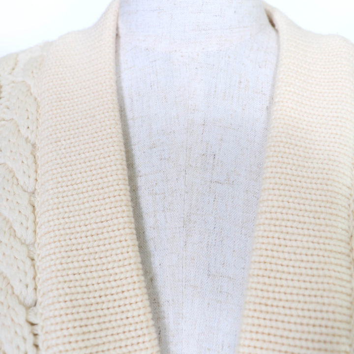 Great CHANEL cardigan COCO Mark Button Gold Button Long Sleeve Knit Ivory Women