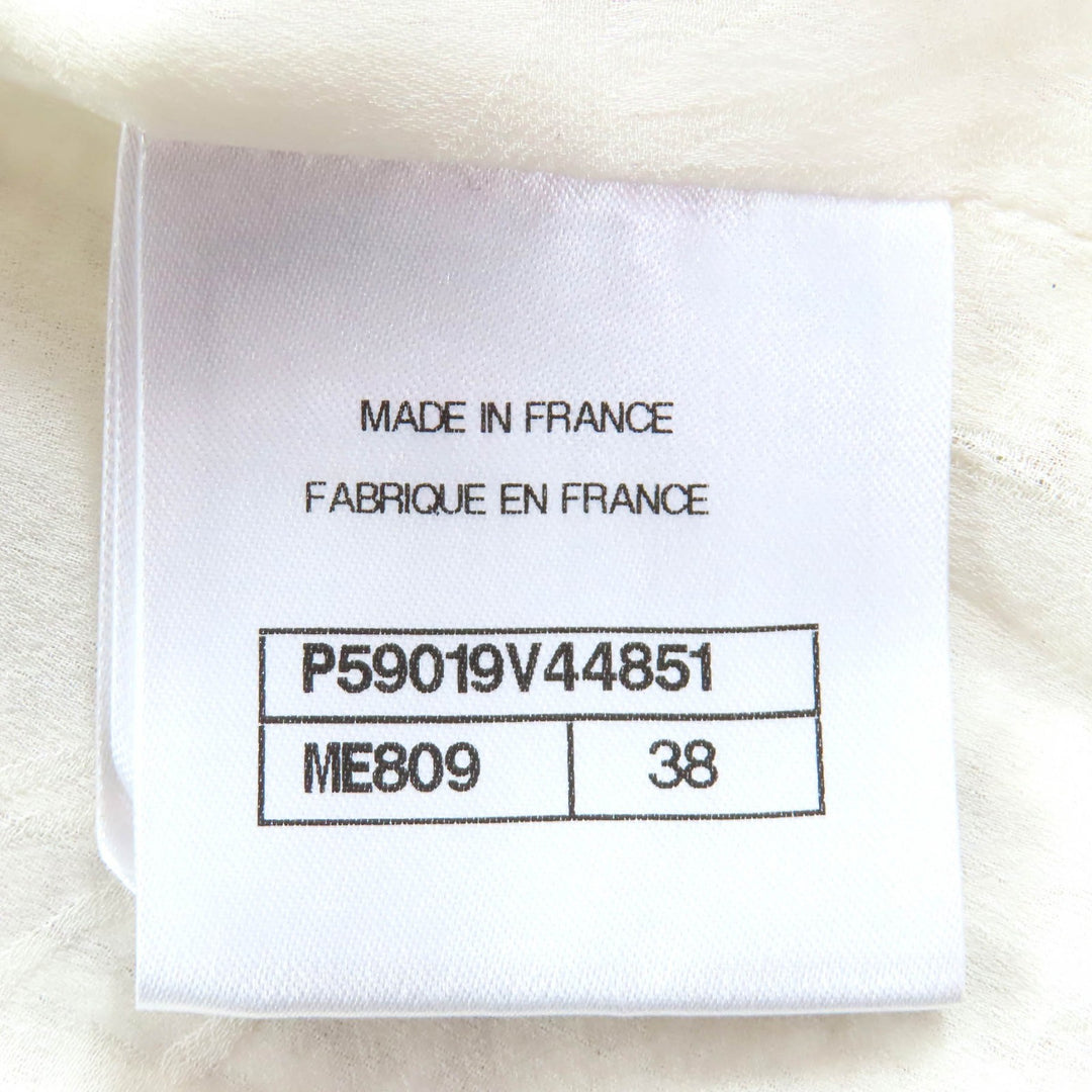 Excellent CHANEL Jacket COCO Mark Sailor Collar Tweed with Ribbon 38 P59019