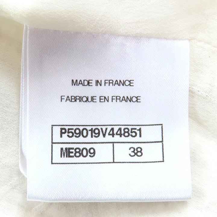 Excellent CHANEL Jacket COCO Mark Sailor Collar Tweed with Ribbon 38 P59019