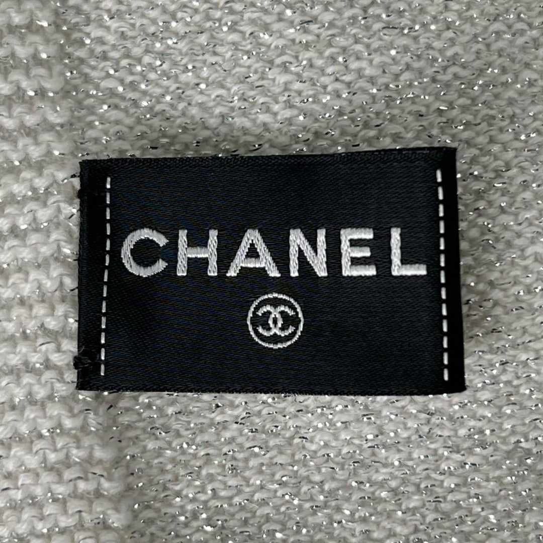 Excellent CHANEL Scarf Stall white cashmere Women