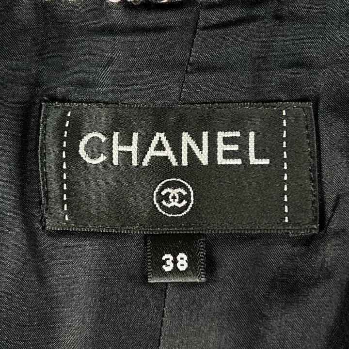 Excellent CHANEL Tweed skirt lion button black wool Women 38 P73336