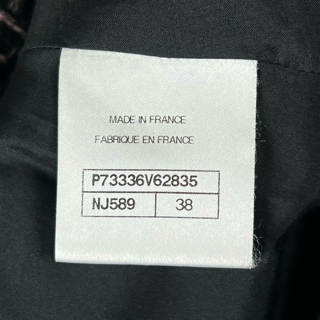 Excellent CHANEL Tweed skirt lion button black wool Women 38 P73336