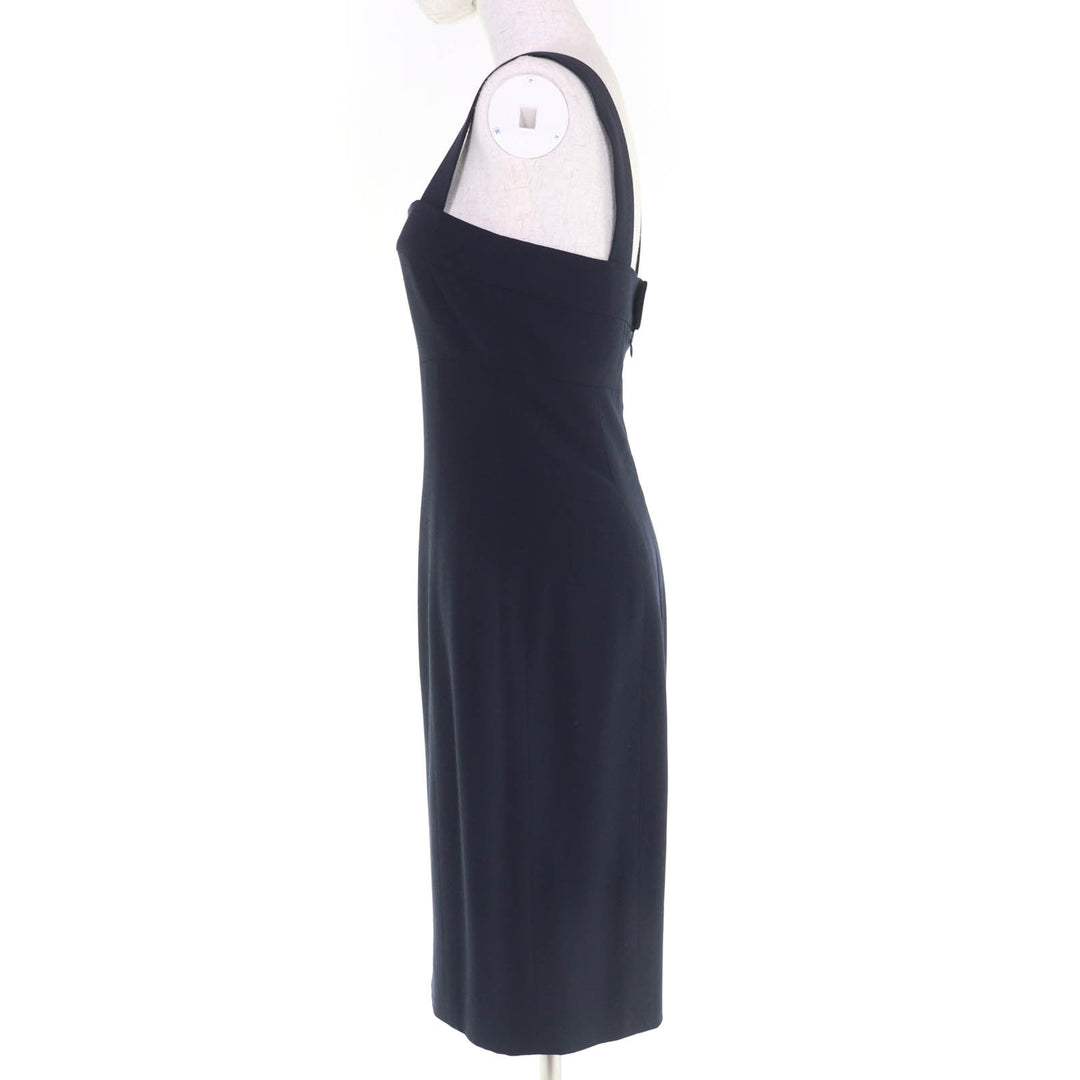 Great CHANEL one piece COCO Mark Button Sleeveless Navy 38 96P P06371V02954