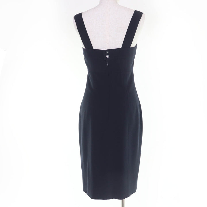 Great CHANEL one piece COCO Mark Button Sleeveless Navy 38 96P P06371V02954