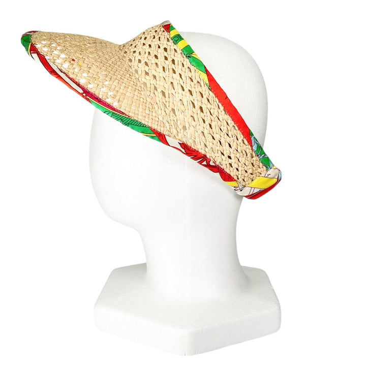 Excellent HERMES Sun visor multicolor Straw Women L