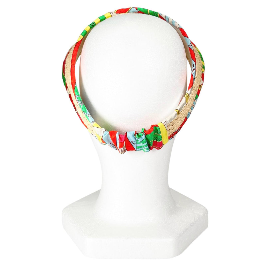 Excellent HERMES Sun visor multicolor Straw Women L