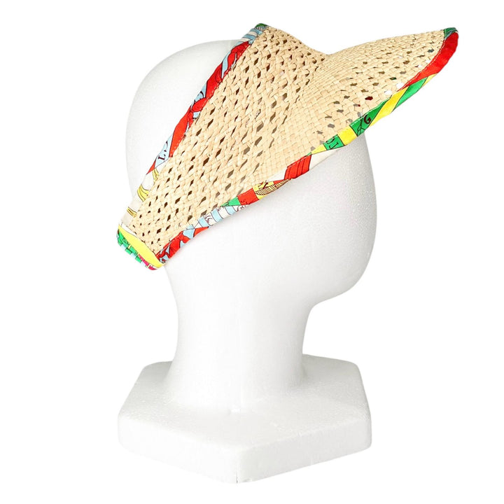 Excellent HERMES Sun visor multicolor Straw Women L