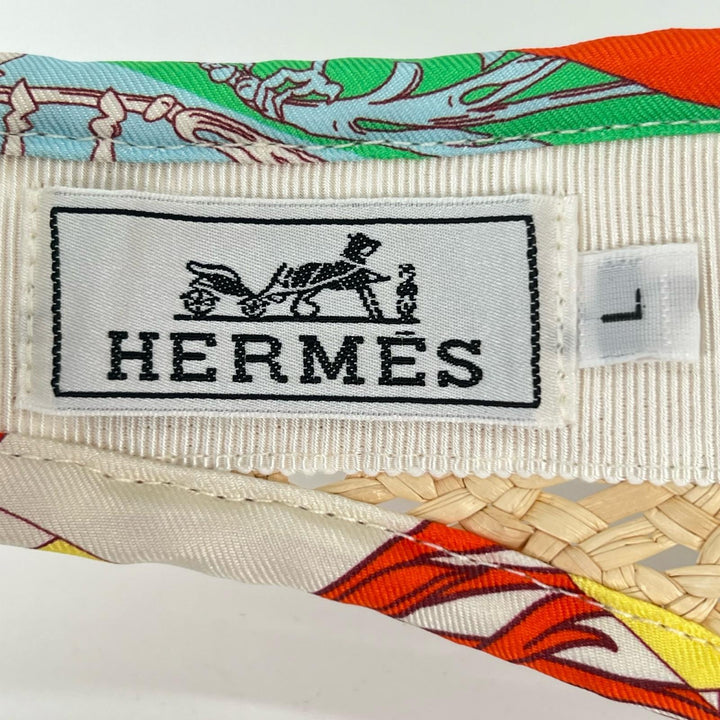 Excellent HERMES Sun visor multicolor Straw Women L