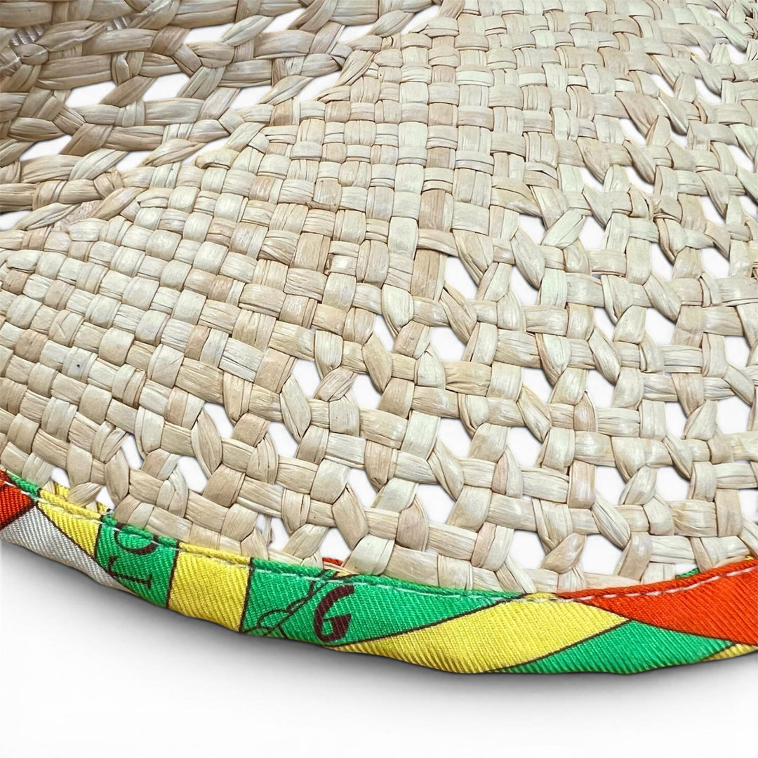 Excellent HERMES Sun visor multicolor Straw Women L