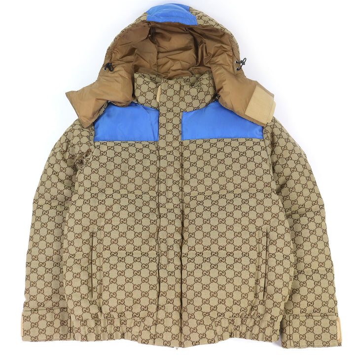 素晴らしい GUCCI ダウンジャケット GG コットンキャンバス ベージュ コットン メンズ 44 751395