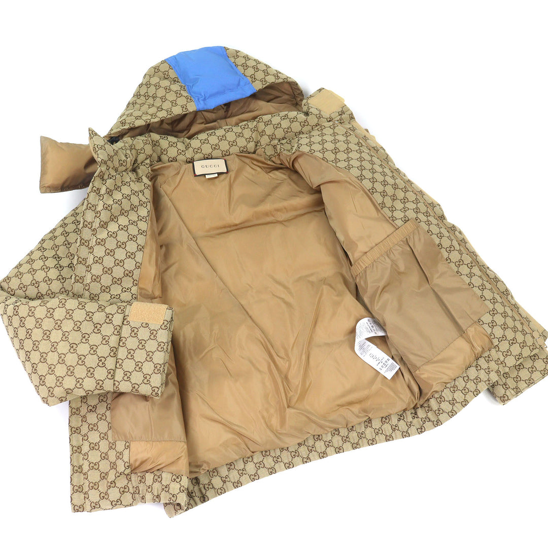 素晴らしい GUCCI ダウンジャケット GG コットンキャンバス ベージュ コットン メンズ 44 751395