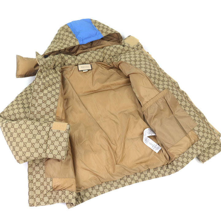 素晴らしい GUCCI ダウンジャケット GG コットンキャンバス ベージュ コットン メンズ 44 751395