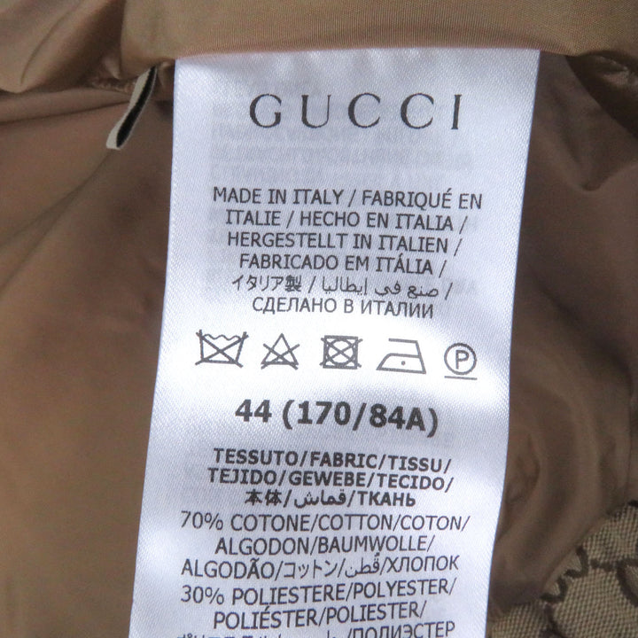 素晴らしい GUCCI ダウンジャケット GG コットンキャンバス ベージュ コットン メンズ 44 751395