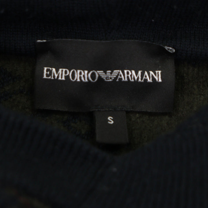 Emporio Armani 黑色羊毛男士连帽衫，尺码 S