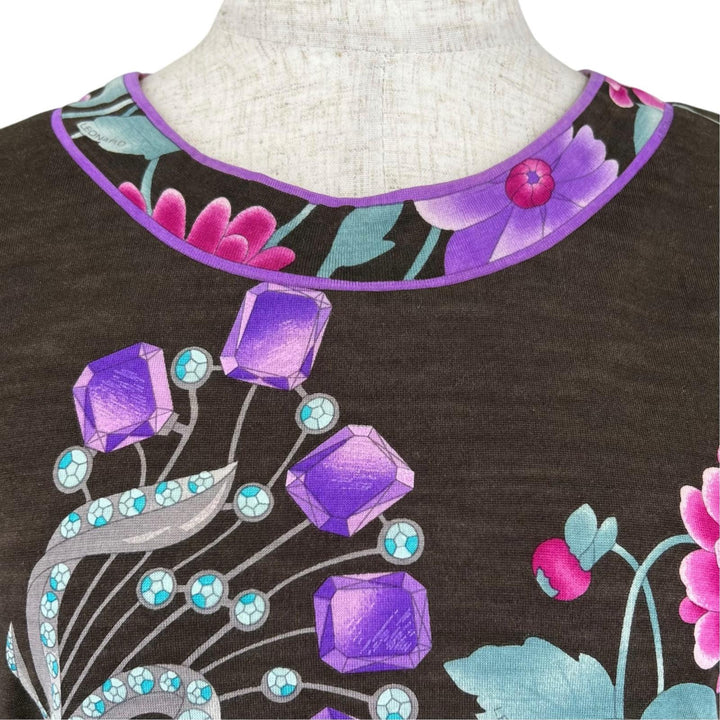 Excellent LEONARD FASHION T-shirt Floral print long sleeves multicolor wool 38