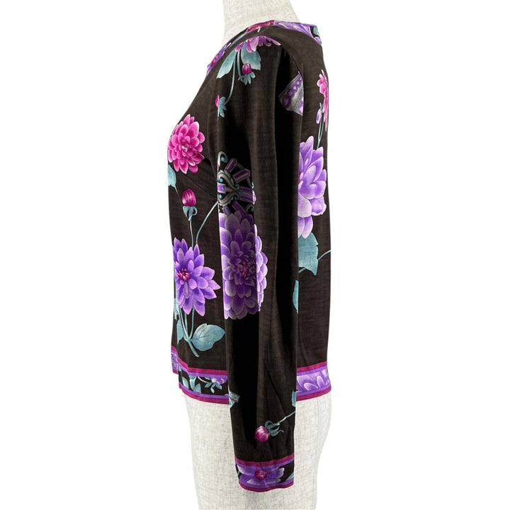 Excellent LEONARD FASHION T-shirt Floral print long sleeves multicolor wool 38