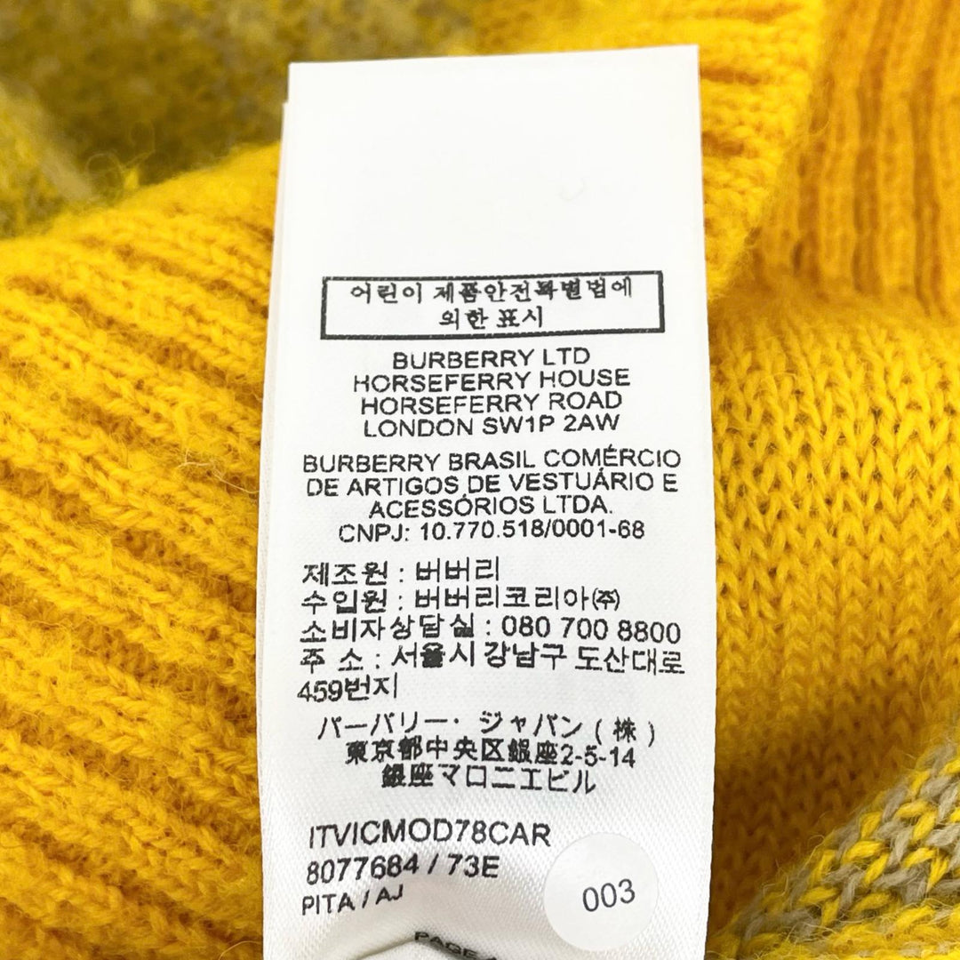 Pristine BURBERRY cardigan Argyle Jacquard yellow wool Women M 8077684