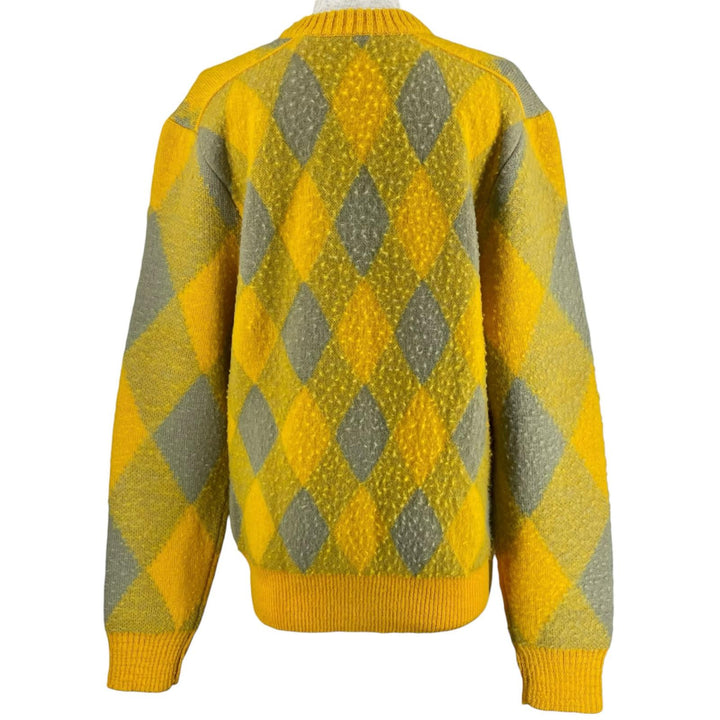 Pristine BURBERRY cardigan Argyle Jacquard yellow wool Women M 8077684