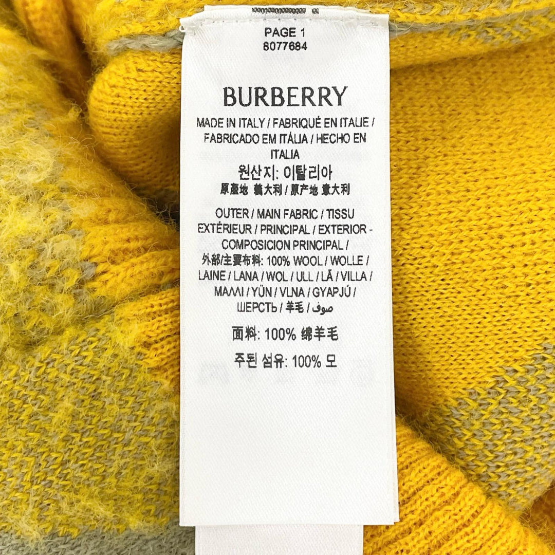 Pristine BURBERRY cardigan Argyle Jacquard yellow wool Women M 8077684