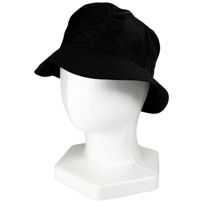 Great MOTSCH HERMES hat H-lift embroidery bucket Dark brown Nylon mens 56